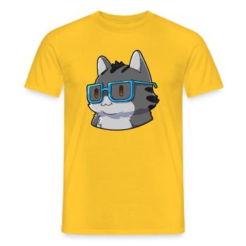  Mathe Katze Nerd - Männer T-Shirt - Gelb - Vorne - AI Model Male 178 dark (178cm)