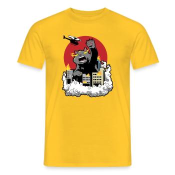 Catzilla Monsterkatze - Männer T-Shirt - Gelb - Vorne - AI Model Male 178 dark (178cm)