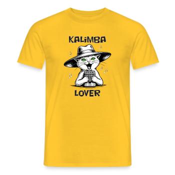 Katzenspiel Kalimba – Kalimba-Liebhaber - Männer T-Shirt - Gelb - Vorne - AI Model Male 178 dark (178cm)
