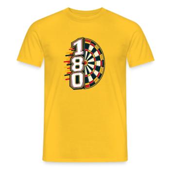 180 Dartboard Kraftgrafik - Männer T-Shirt - Gelb - Vorne - AI Model Male 178 dark (178cm)