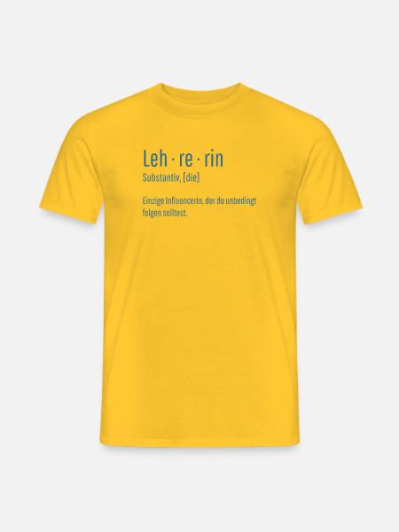 Lehrerin Substantiv Influencerin Lustig Geschenk - Männer T-Shirt - Gelb