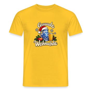 Weihnachtliches  Frankfurter Apfelwein Gude - Männer T-Shirt - Gelb - Vorne - AI Model Male 178 dark (178cm)