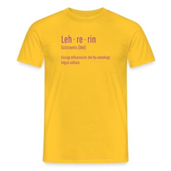Lehrerin Substantiv Influencerin Lustig Geschenk - Männer T-Shirt - Gelb - Vorne - AI Model Male 178 dark (178cm)