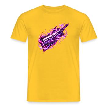 Neon Galaxy Keytar - Männer T-Shirt - Gelb - Vorne - AI Model Male 178 dark (178cm)