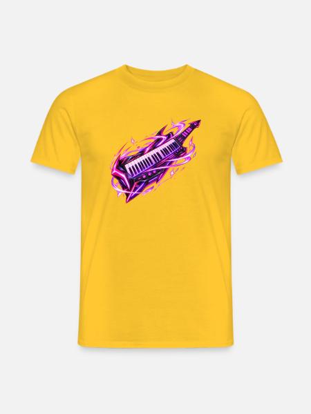 Neon Galaxy Keytar - Männer T-Shirt - Gelb