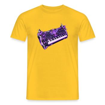 Cosmic Core Synth - Männer T-Shirt - Gelb - Vorne - AI Model Male 178 dark (178cm)