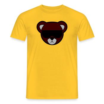 Rotbrauner Bär mit Sonnenbrille - Männer T-Shirt - Gelb - Vorne - AI Model Male 178 dark (178cm)