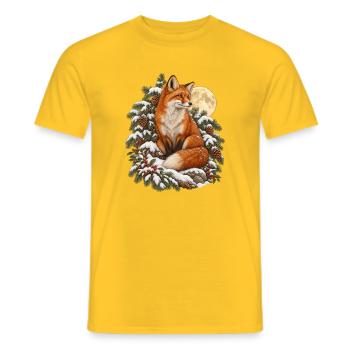 Fuchs im Winterwald - Männer T-Shirt - Gelb - Vorne - AI Model Male 178 dark (178cm)