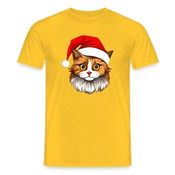 Katzen Christmas - Männer T-Shirt - Gelb - Vorne - AI Model Male 178 dark (178cm)