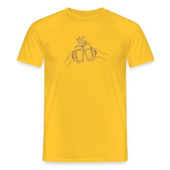 Biergläser zum Anstoßen - Männer T-Shirt - Gelb - Vorne - AI Model Male 178 dark (178cm)