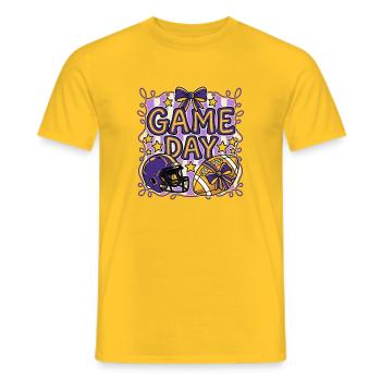 Spieltag – Lila-Gold-Football-Fan-Mama - Männer T-Shirt - Gelb - Vorne - AI Model Male 178 dark (178cm)