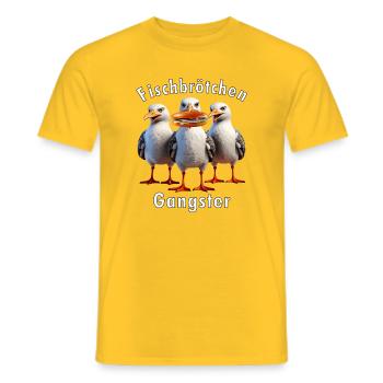 Möven Fischbrötchen Diebe - Männer T-Shirt - Gelb - Vorne - AI Model Male 178 dark (178cm)
