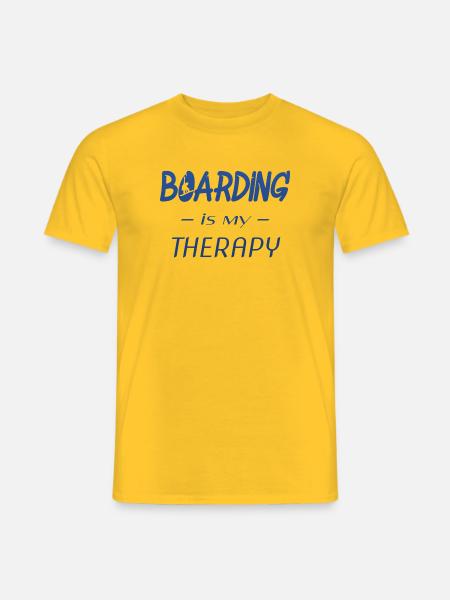 Boarding is My Therapy - Männer T-Shirt - Gelb