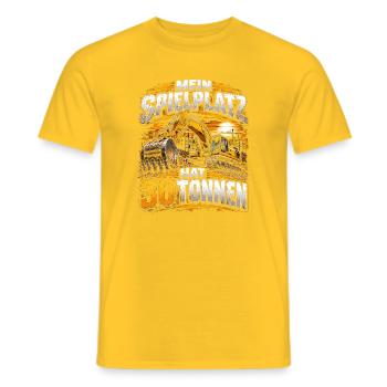Baustellen Gigant 30 Tonnen Bagger - Männer T-Shirt - Gelb - Vorne - AI Model Male 178 dark (178cm)