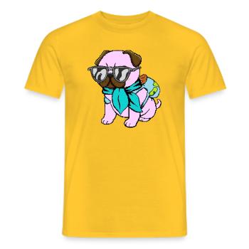Mops-Reisender - Männer T-Shirt - Gelb - Vorne - AI Model Male 178 dark (178cm)