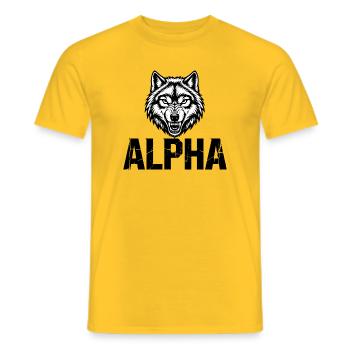 Alpha Wolf Cracked-Logo - Männer T-Shirt - Gelb - Vorne - AI Model Male 178 dark (178cm)