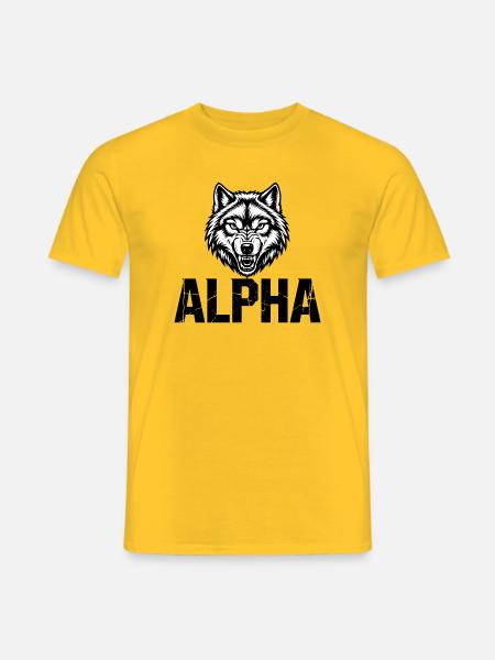 Alpha Wolf Cracked-Logo - Männer T-Shirt - Gelb