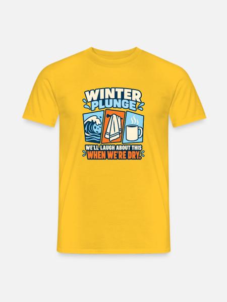 Winter Sprung Kaltwasser-challenge Schwimmfinisher - Männer T-Shirt - Gelb
