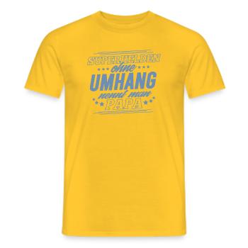 Superhelden ohne Umhang nennt man Papa - Männer T-Shirt - Gelb - Vorne - AI Model Male 178 dark (178cm)