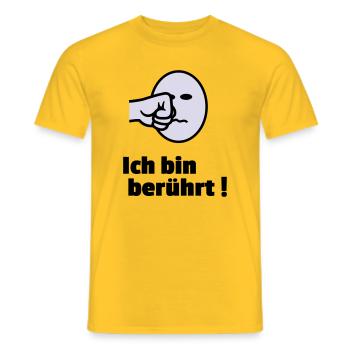 Ich bin berührt - Männer T-Shirt - Gelb - Vorne - AI Model Male 178 dark (178cm)