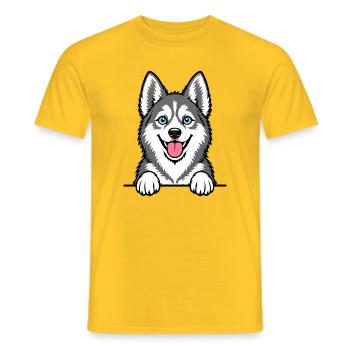 Alaskan Klee Kai - Männer T-Shirt - Gelb - Vorne - AI Model Male 178 dark (178cm)