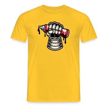 Samurai Ruestung Graffiti Icon - Männer T-Shirt - Gelb - Vorne - AI Model Male 178 dark (178cm)