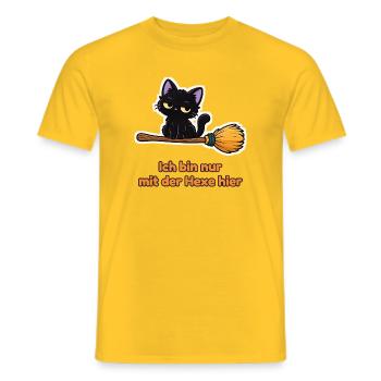 Ich bin nur mit der Hexe hier – Partnershirt - Männer T-Shirt - Gelb - Vorne - AI Model Male 178 dark (178cm)