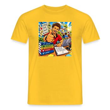 1000202899 - Männer T-Shirt - Gelb - Vorne - AI Model Male 178 dark (178cm)