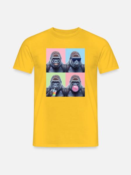 Gorillas Gorilla - Männer T-Shirt - Gelb