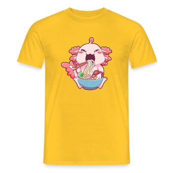 Axolotl Ramen - Männer T-Shirt - Gelb - Vorne - AI Model Male 178 dark (178cm)