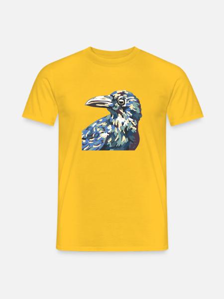 Kaleidoskop-Rabe Farbexplosion - Männer T-Shirt - Gelb