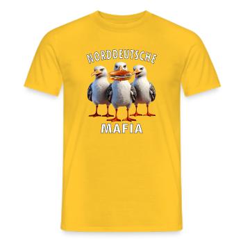 Möven Fischbrötchen Diebe - Männer T-Shirt - Gelb - Vorne - AI Model Male 178 dark (178cm)