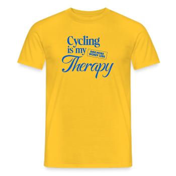 Radfahren ist Therapie - Männer T-Shirt - Gelb - Vorne - AI Model Male 178 dark (178cm)