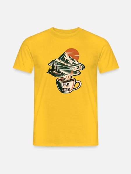 OFFLINE IS MY LUXURY - Männer T-Shirt - Gelb