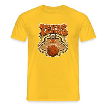 Texas Basketball Psychedelischer Retro - Männer T-Shirt - Gelb - Vorne - AI Model Male 178 dark (178cm)