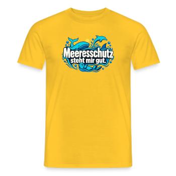 Meeresschutz Ozeanfreund Meerestiere - Männer T-Shirt - Gelb - Vorne - AI Model Male 178 dark (178cm)