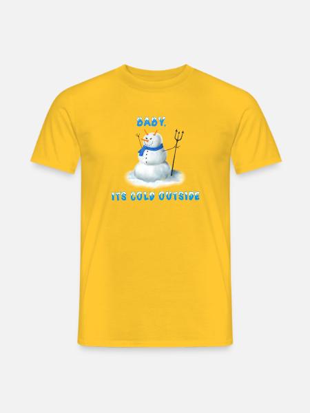 Baby it's cold outside - Devil Schneemann - Männer T-Shirt - Gelb