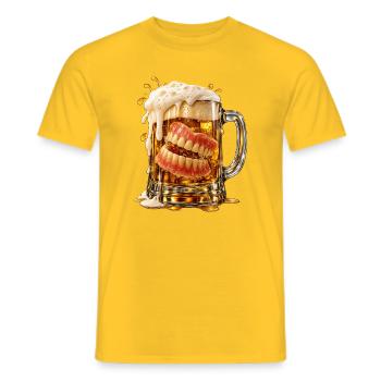 Bier, das lacht. - Männer T-Shirt - Gelb - Vorne - AI Model Male 178 dark (178cm)