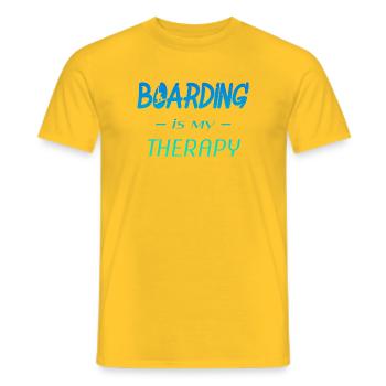 Boarding Therapy: Surf Vibes - Männer T-Shirt - Gelb - Vorne - AI Model Male 178 dark (178cm)