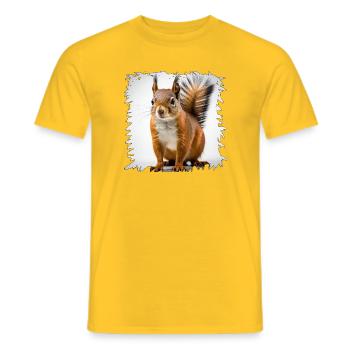 Eichhörnchen Porträt Fransenrahmen - Männer T-Shirt - Gelb - Vorne - AI Model Male 178 dark (178cm)