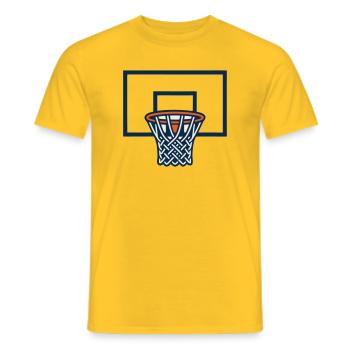 Basketballkorb Brett Logo - Männer T-Shirt - Gelb - Vorne - AI Model Male 178 dark (178cm)