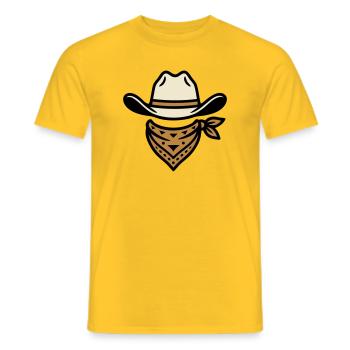 Cowboyhut Halstuch Logo - Männer T-Shirt - Gelb - Vorne - AI Model Male 178 dark (178cm)