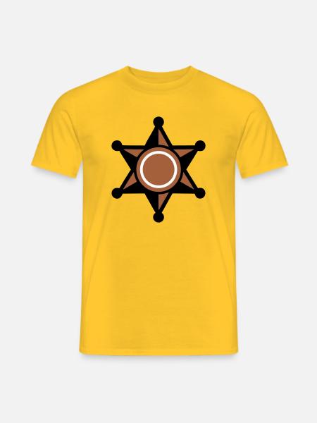 Sheriff Stern Abzeichen Icon - Männer T-Shirt - Gelb