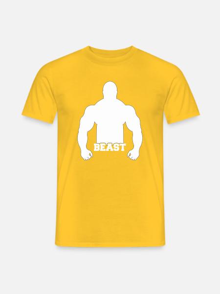 Beast Kraftsilhouette Druck - Männer T-Shirt - Gelb
