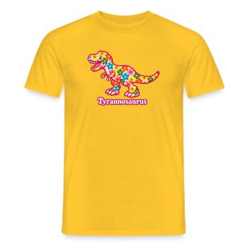 Floraler Tyrannosaurus T-Rex – Pyrenäenlinien-Labor - Männer T-Shirt - Gelb - Vorne - AI Model Male 178 dark (178cm)