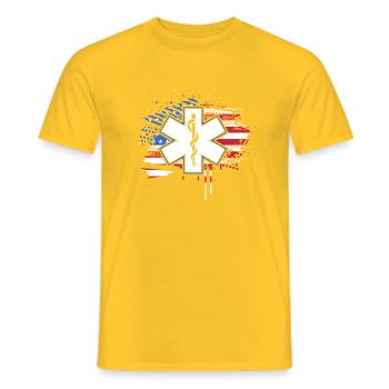 Ambulanz Rettungssanitäter - Männer T-Shirt - Gelb - Vorne - AI Model Male 178 dark (178cm)