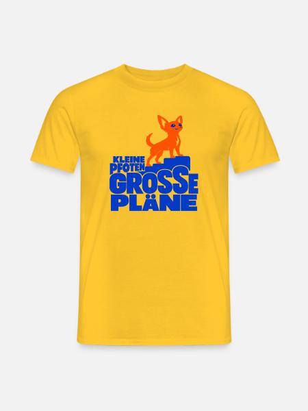 Kleine Pfoten, große Pläne – Chihuahua - Männer T-Shirt - Gelb