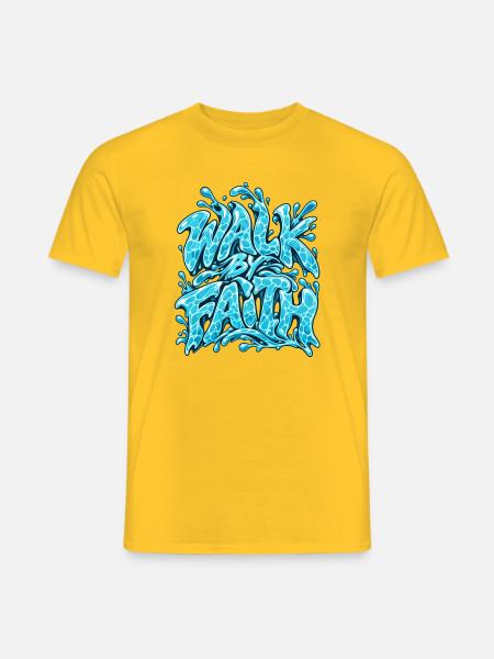 Geh im Glauben – Wasserkunst-Motiv - Männer T-Shirt - Gelb