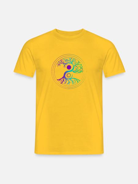 Baum des Lebens Yin Balance - Männer T-Shirt - Gelb