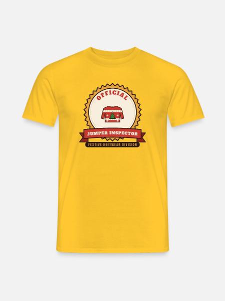 Offizieller Weihnachtspullover-Inspektor - Männer T-Shirt - Gelb